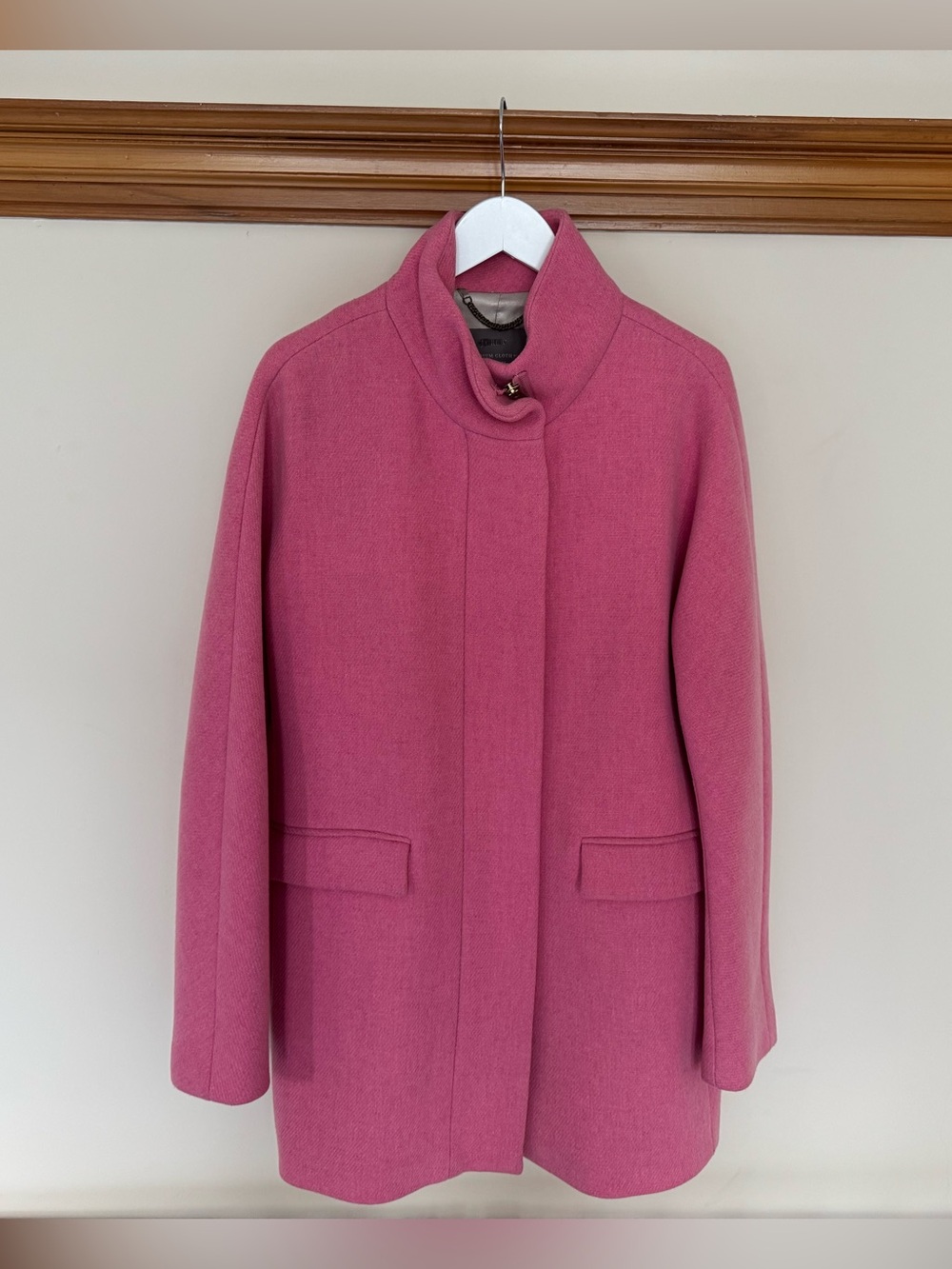 JCrew Stadium Cloth Cocoon Coat 14 Tall - Heather Peony